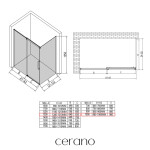 CERANO - Sprchovací kút Lantono - ľavá - 8 mm - Soft-Close - chróm, mliečne sklo - 130x100 - posuvný CER-665362