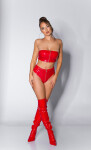 Sexy Koucla Latex look bandeau top with zip red L