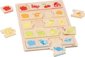 GOKI Drevené puzzle Farby 5x4 dielikov