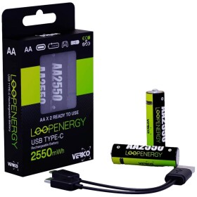 Verico LoopEnergy AA USB-C® 2550mWh USB-C® akumulátor Li-Ion akumulátor 1700 mAh 1.5 V 2 ks; 1UDBT-A1WEA2-NN