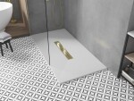 MEXEN/S - Toro obdĺžniková sprchová vanička SMC 150 x 70, biela, mriežka zlatá 43107015-G