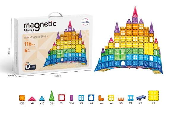 Mamido Mamido Magnetická stavebnica 116 dielov Diamond Castle MT1502