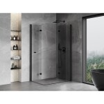 MEXEN/S - Mist-F Duo sprchovací kút skladacie dvere pravá 85 x 105, transparent, čierna 8A6-085L-105P-70-00