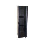 Xtendlan 47U/800x1000 čierny / Stojanový rozvádzač / 19" / sklenené dvere / perforovaný chrbát (TELCO-47U-810-BLACK-P)