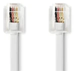 Nedis TCGB90200WT100 biela / Telefónny kábel / RJ11 - RJ11 / plochý / 10 m (TCGB90200WT100)