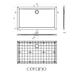 CERANO - Sprchová vanička obdĺžniková Brio - SMC/minerálny kompozit - štruktúrovaná biela - 140x80x4 CER-679506