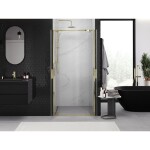 MEXEN - Exo sprchové dvere krídlové120, transparent, zlatá 8182-120-000-50-00