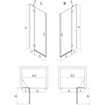 MEXEN/S - Mist-H sprchové dvere krídlové pravé 120, transparent, meď kartáčovaná 8A5-120-000-65-00-P