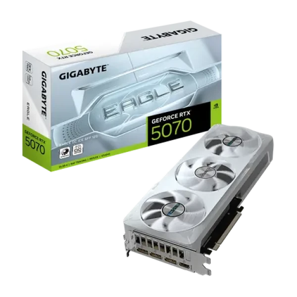 GIGABYTE GeForce RTX 5070 EAGLE OC ICE SFF 12GB / 2165MHz / 12GB GDDR7 / 192-bit / 1x HDMI + 3x DP / 750W (16) (GV-N5070EAGLEOC ICE-12GD)
