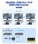 PremiumCord HDMI KVM Extender cez LAN / KVM extender (khext120-14)