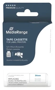 MediaRange kazeta s páskou pre Brother TZe-253 modrá / Kazeta s páskou / Laminovaná / 24 mm / 8 m (MRBTZ253)