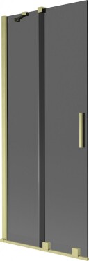 MEXEN/S - Velar dvojkrídlová posuvná vaňová zástena 85 x 150, grafit, zlatá 896-085-000-41-50