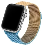 Beline Steel Collection modro-zlatá / Remienok pre Apple Watch / 42/44/45/49 mm / nerezová oceľ / magnetický