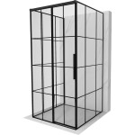 MEXEN/S - Rox-3S sprchovací kút 3 stenný, posuvný ľavá 90 x 90, čierna kratka, čierna 8C2-090-090-70-77-3S-L