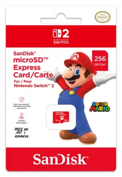 SanDisk Nintendo Switch 2 microSDXC Express 256GB / čítanie: 880 MBs / zápis: 480 MBs / pre Nintendo Switch (4523052030185)