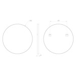 SAPHO - NOTION guľaté zrkadlo v ráme, ø 80cm, zlatá mat NT800G