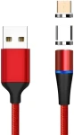 PremiumCord Magnetický kábel micro USB/USB-C červená / Nabíjací a dátový kábel / USB 2.0 / 480 Mb/s / 1 m (8592220022686)