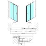 POLYSAN - EASY BLACK sprchové dvere 1500, číre sklo EL1515B