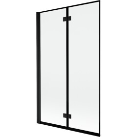 MEXEN - MIST vaňová zástena 110x150 cm 6mm 2-s, čierna, okraj, ľavá 8A9-110-002-70-70-L