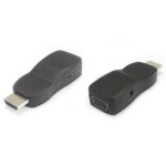 PremiumCord prevodník HDMI na VGA miniatúrne prevedenie so zvukom a napájacím konektorom / čierny (8592220013028)