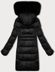 Čierna zimná prešívaná plus size bunda s kapucňou S'west (B8267-1) odstíny černé 46
