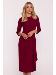 S425 Šaty s volánom - bordové EU L