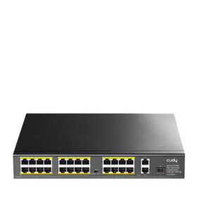 Cudy FS1026PS1 PoE switch / 24x PoE RJ45 / 2x RJ45 / 1x SFP / 300W (FS1026PS1)