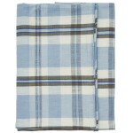 MADAM STOLTZ Bavlnený obrus Checked Light Blue 150 × 150 cm