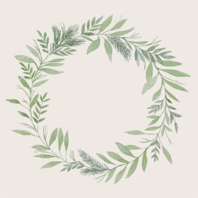 IB LAURSEN Papierové obrúsky Green Wreath – 20 ks