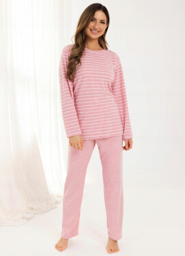 Regina 713 long/r 2XL Z25/26 dámske froté pyžamo Růžová XXL