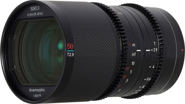 Sirui Sirui Anamorphic Lens Saturn 50mm T2.9 1.6x Carbon Fiber Full Frame E-Mount (Blue Flare)