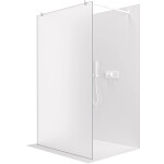 CERANO - Sprchová zástena Walk-in Onyx Duo Ľ/P - 8 mm - guľatá vzpera - biela matná, mliečne sklo - 100x200 CER-8050BD2181
