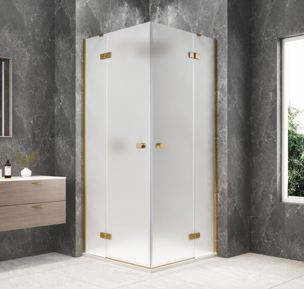 POLYSAN - GLOBE GOLD MATT štvorcová sprchová zástena 900x900, rohový vstup, matné sklo GB5990MG