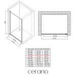 CERANO - Sprchové krídlové dvere Antelo L/P - 6 mm - chróm, transparentné sklo - 75x190 CER-481732