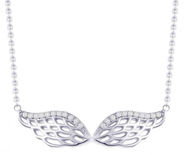 Preciosa Strieborný náhrdelník so zirkónmi Angel Wings 5217 00