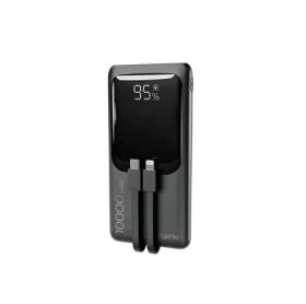 Gembird Powerbank 10000 mAh integrované káble čierna / Powerbanka / USB-C vstup / USB-A, USB-C výstup / 20 W PD (PB10-PD20-LCD-01)