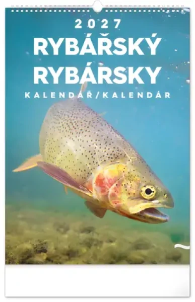 NOTIQUE Rybársky kalendár 2027 CZ/SK / Nástenný kalendár / 33 × 46 cm