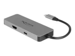 DeLock USB-C dokovacia stanica 4K šedá / Dokovacia stanica / HDMI 4K / USB Hub / čítačka SD kariet / USB-C PD 87W (87743)