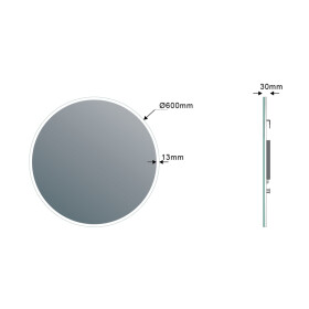 SAPHO - VISO guľaté zrkadlo s LED osvetlením, ø 60cm VS060