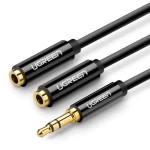 Ugreen Kábel 3.5mm Jack (M) - 2x 3.5mm Jack (F) 0.25m čierna (6957303828166)