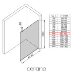CERANO - Sprchová zástena Walk-in Onyx Top Round Ľ/P - 8 mm - okrúhla vzpera - čierna matná, bronzové sklo - 100x200 CER-689008