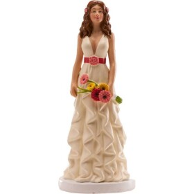 Svadobná figurka na tortu 16 cm ona v romantických šatách - Dekora - Dekora
