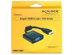 DeLock Adaptér HDMI A samica na VGA D-Sub samec / 25 cm / čierna (65512)