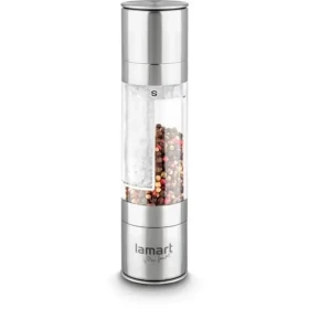 Lamart Tube Mlynček na korenie 2x 100ml strieborná / korenie. soľ / nerez (8590669180035)