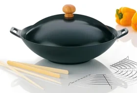 KELA Wok panvica liatinová 36 cm / Wok / Liatina / 5 ks príslušenstvo (KL-77943)