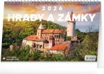 NOTIQUE Stolný kalendár Hrady a zámky 2026, 23,1 x 14,5 cm (PGS-35323)