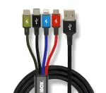 I-Box IKUM4W1 čierna / Nabíjací kábel / 4v1 / 1,2 m / 2 A / Nylon (IKUM4W1CLR)