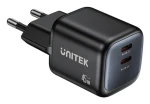 Unitek P1129ABK01- EU čierna / Nabíjačka / 2x USB-C / 45 W / GaN / PD 3.0 (P1129ABK01-EU)
