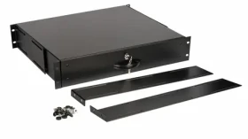 Equip Uzamykateľná zásuvka 19" čierna / Zásuvka do racku / 2U / hĺbka 400 mm (EZD-2-B)
