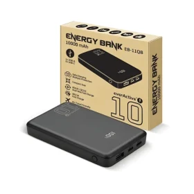 Powerbanka 10 000 mAh čierna / Powerbanka / 2x USB-C + 1x USB-A / 20 W QC4.0 / LCD displej (EB-11QB)
